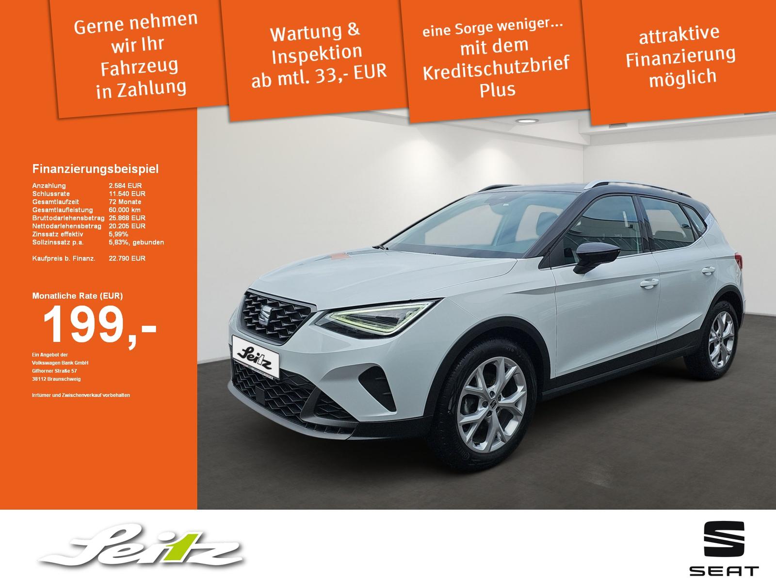 Seat Arona 1.0 TSI FR *NAVI*PARKSENSOR*SITZHZG*