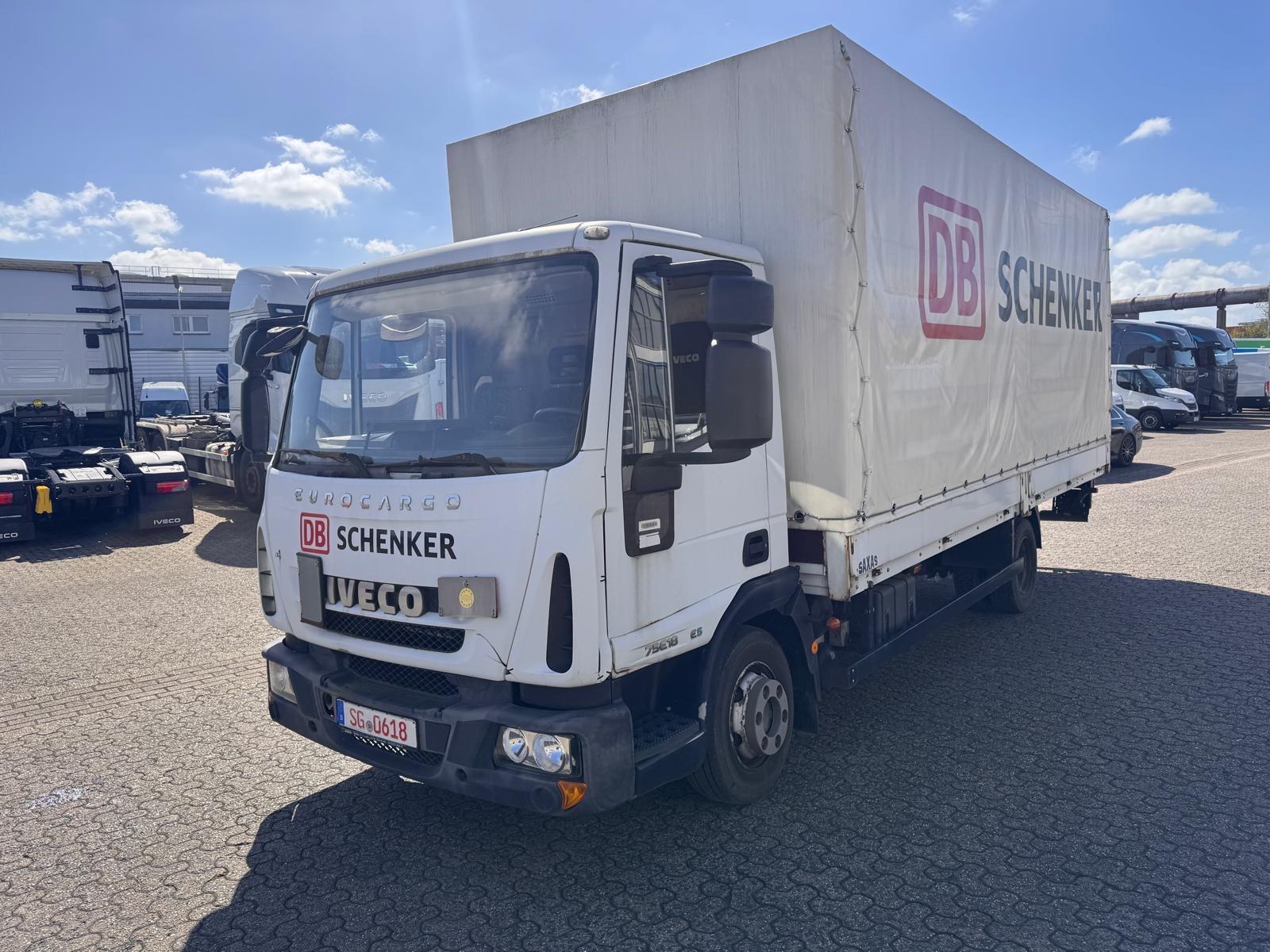 Iveco 75E18 Euro Cargo Pritsche Plane LBW Blattgefeder