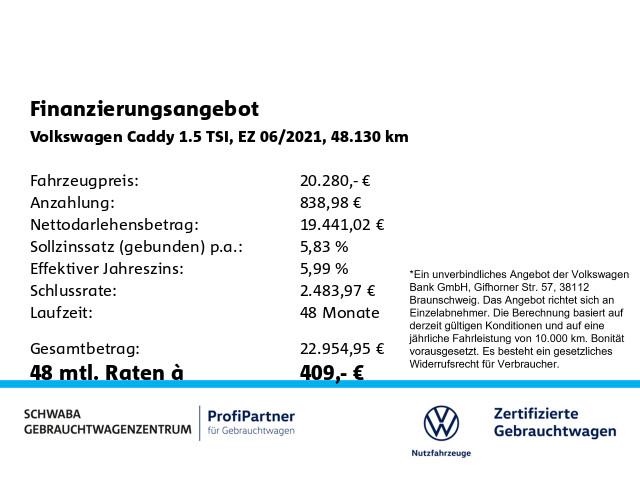 Volkswagen Caddy Kombi 1.5 TSI *APP*PDC*SHZ*KLIMA*ab 289,€, миниатюра 4