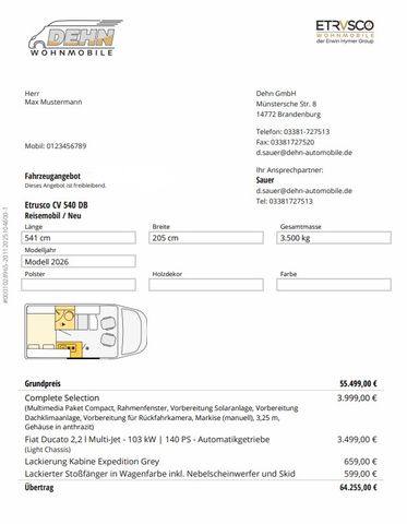Etrusco CV 540 DB 5.811,00€ Sondernachlass!