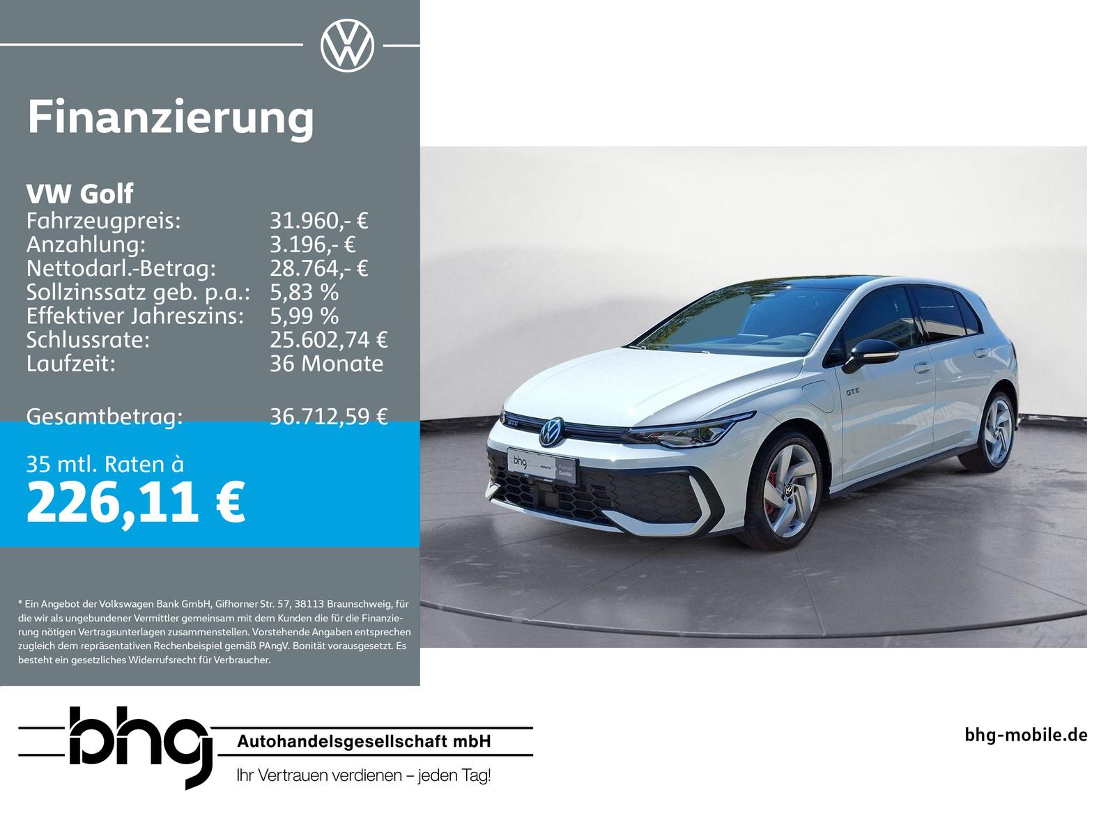 Volkswagen Golf GTE 1.5 electric/TSI eHybrid