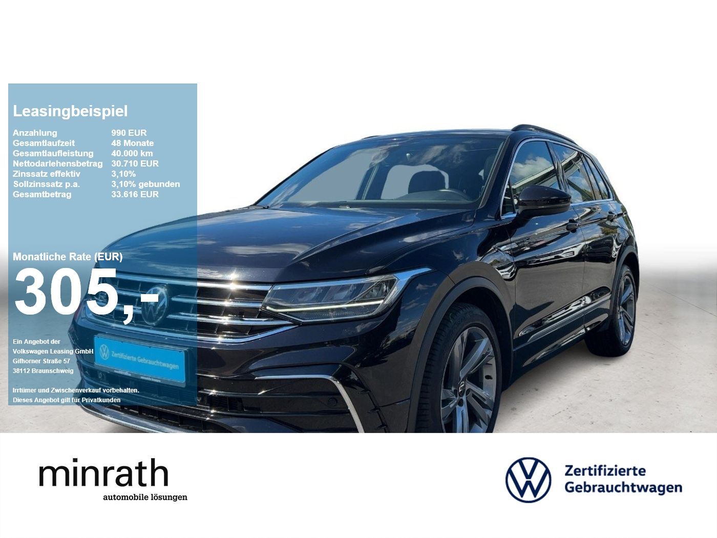Volkswagen Tiguan R-Line 2.0 TDI DSG AHK+ACC+LED+NAVI+PANO