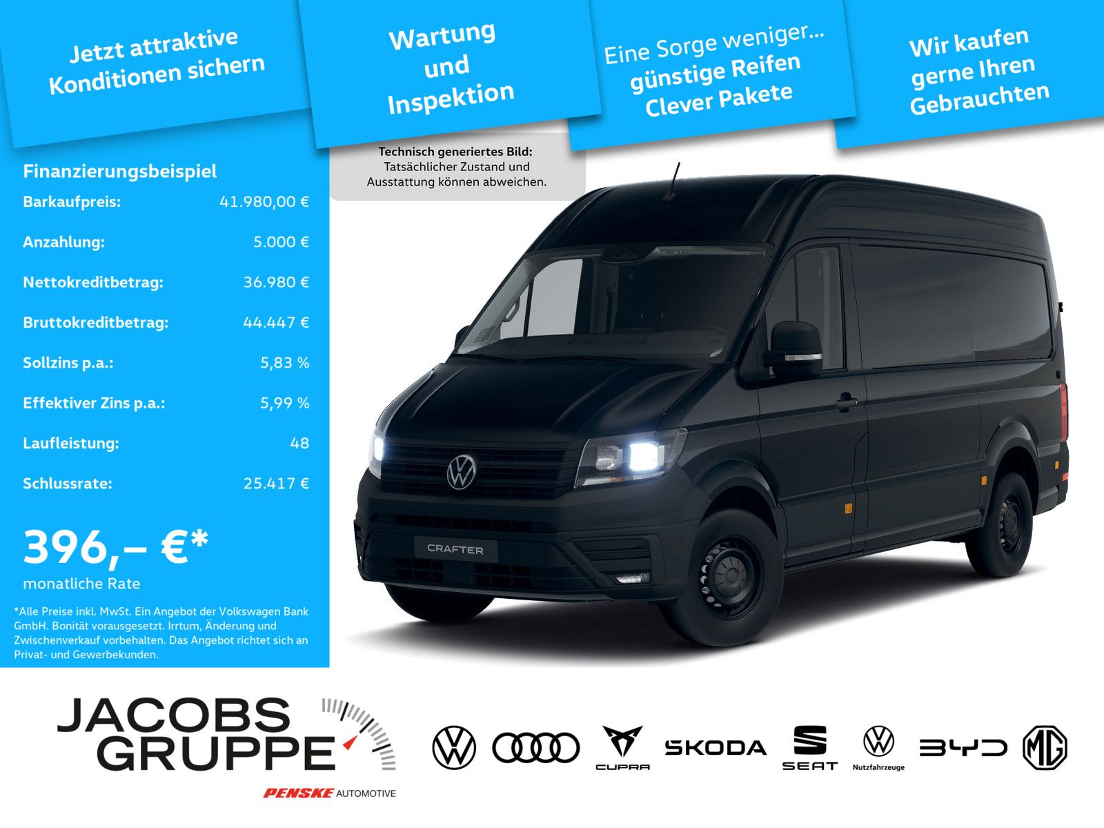 Volkswagen Volkswagen Crafter Kasten 35 mittellang Hochdach N
