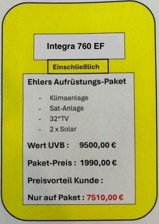 Eura Mobil, Integra I760 EF einschl.Aufrüstungspaket 180PS/A