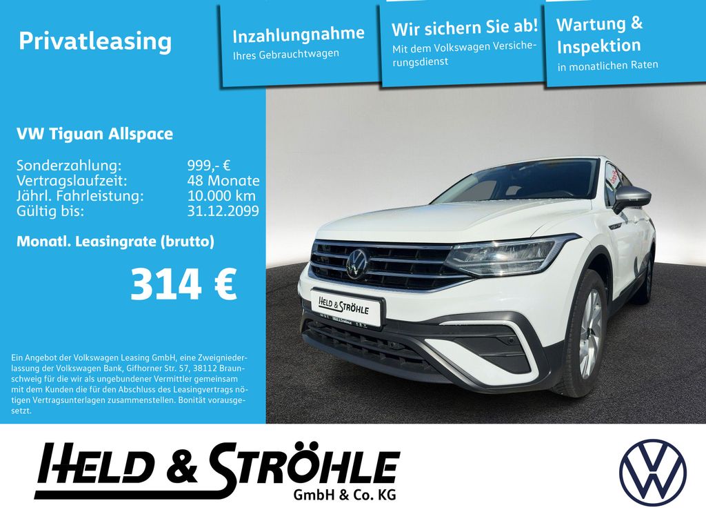 Abbildung Leasingangebot Volkswagen Tiguan Allspace Life 1.5 TSI LED NAV KAM PDC SHZ