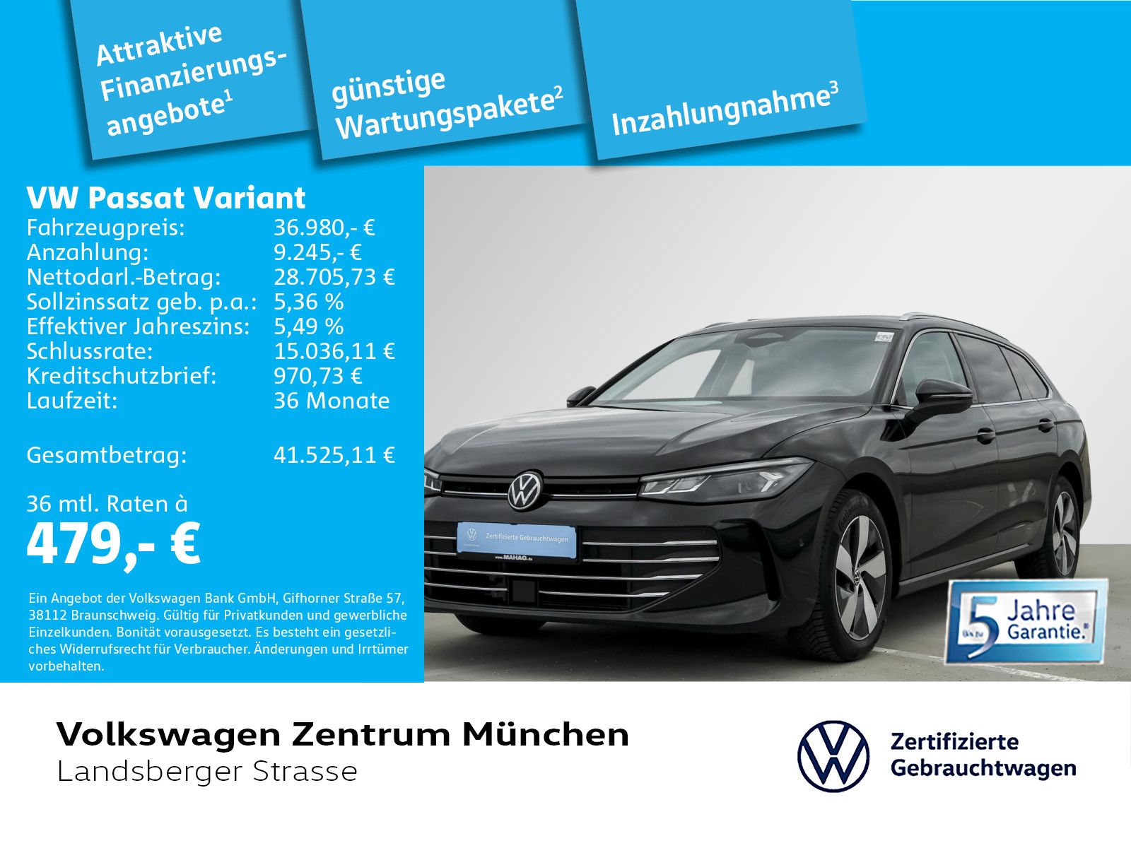 Volkswagen Passat Business 1.5 eTSI AHK ACC LED Navi ParkAs foto 2