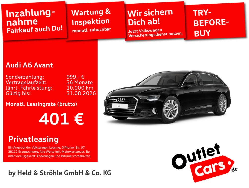 Abbildung Leasingangebot Audi A6 Avant sport 45 TDI qu ACC AHK LED NAVI R-KAM