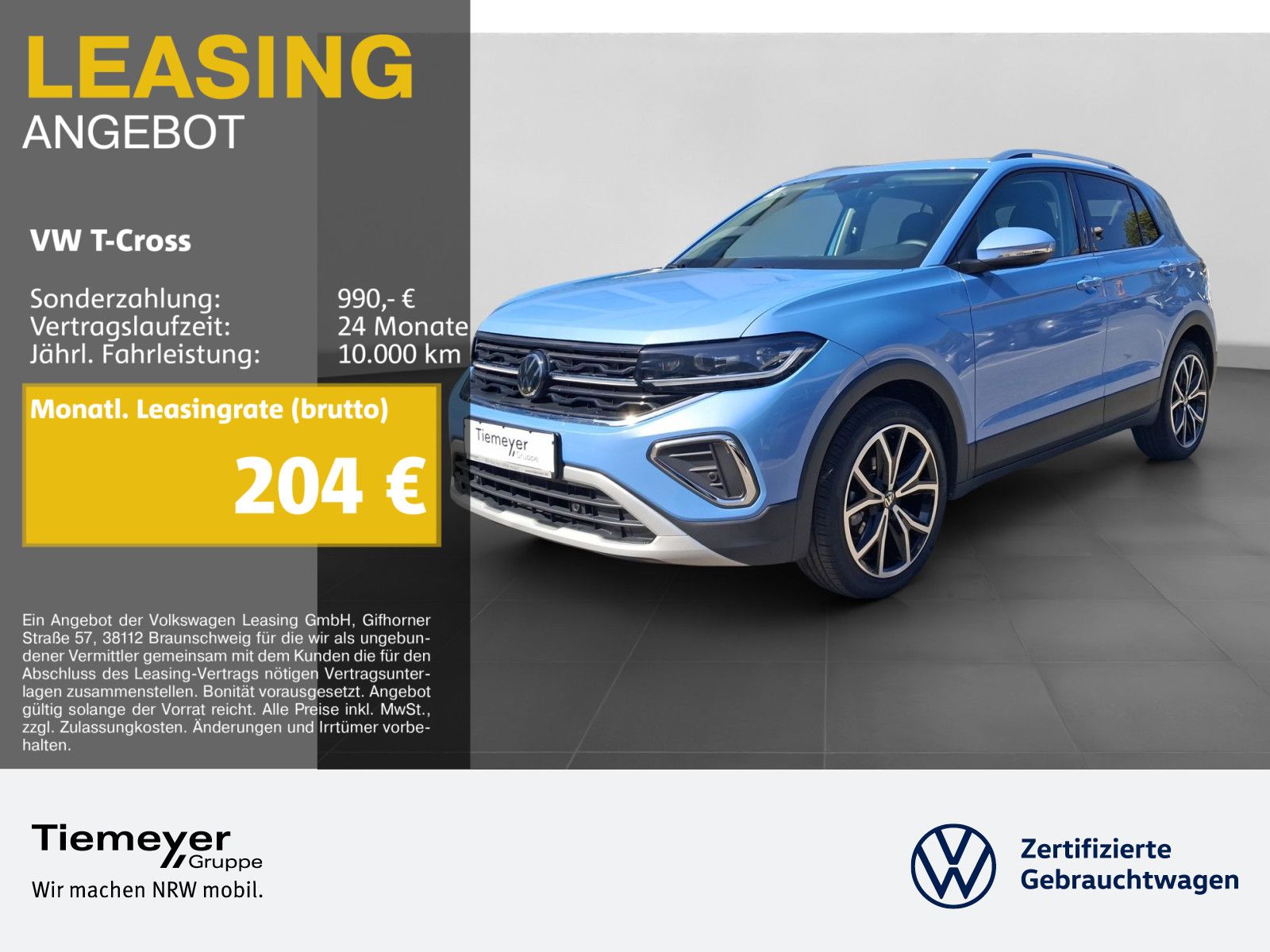 Volkswagen T-Cross 1.5 TSI DSG STYLE LM18 ASSIST AHK KEYLES