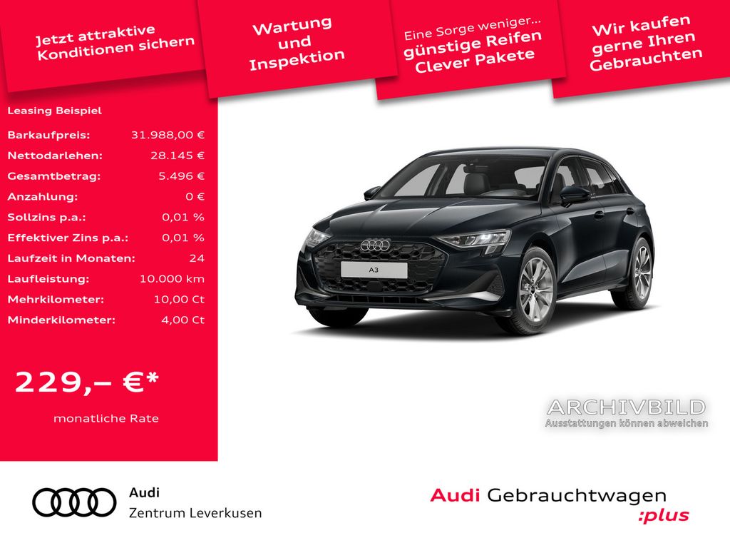 A3 Sportback advanced S-TRON NAVI VIRT CARPLAY
