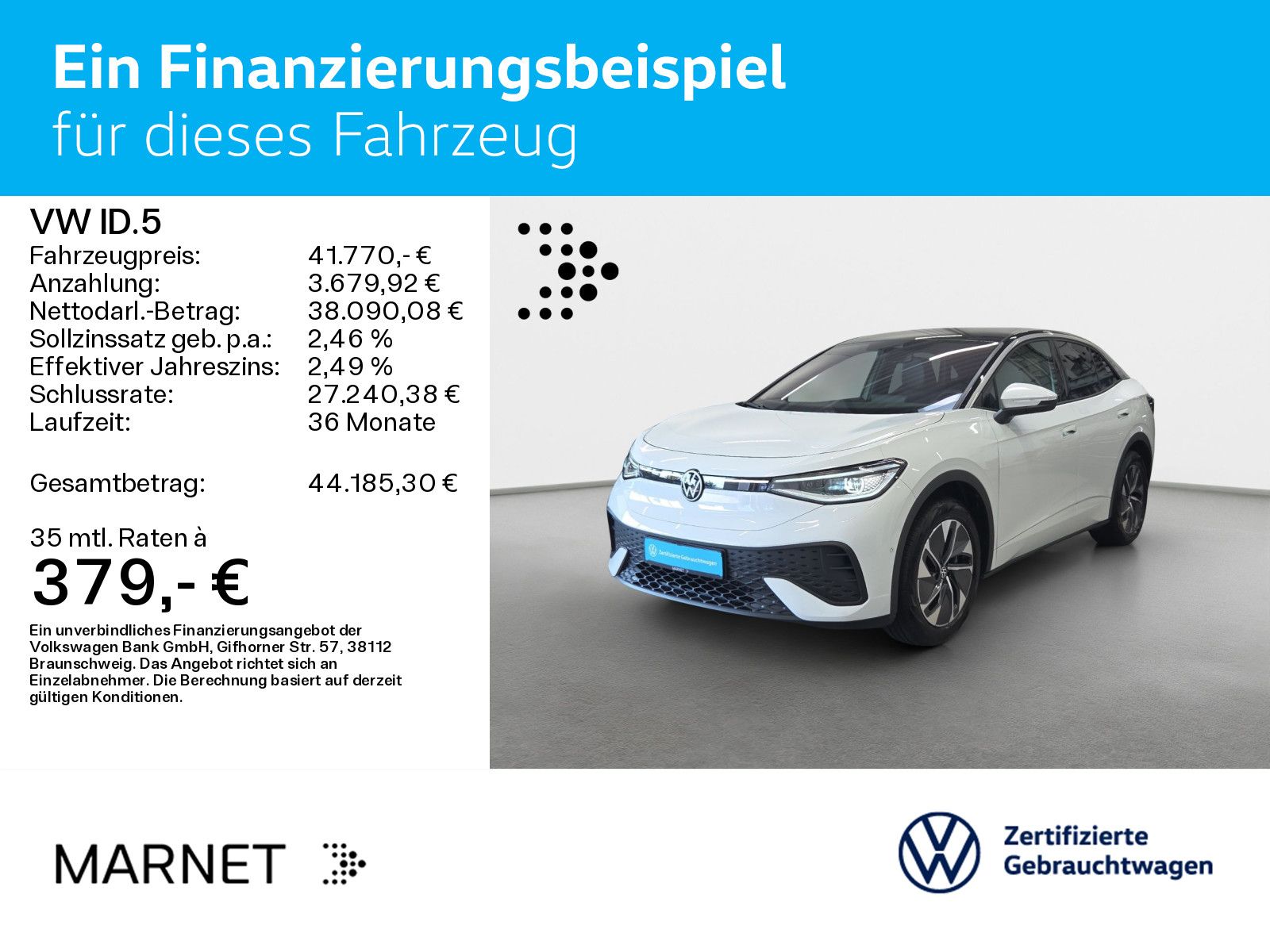 Volkswagen ID.5 Pro Navi Wärmep. AHK IQ-Light IQ-Drive Pano foto 2