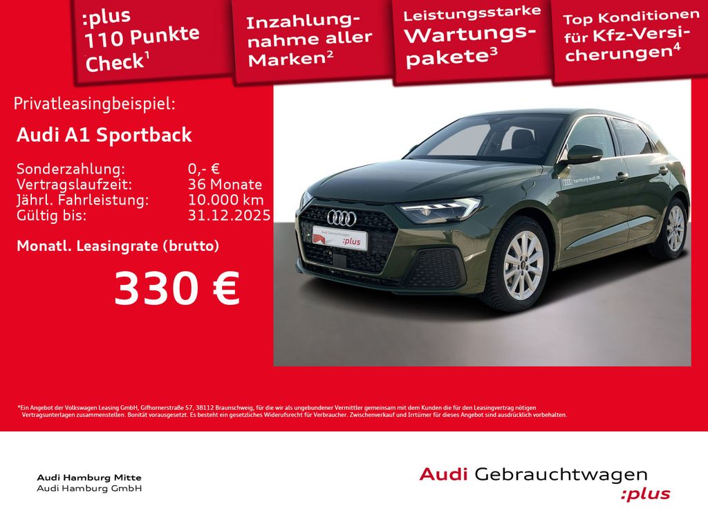 A1 Sportback 25 TFSI S tronic Virtual LED Sitzhz