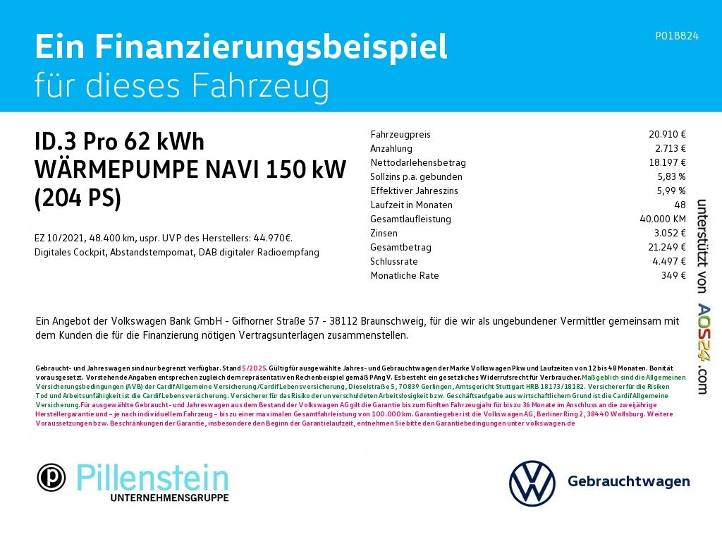 Volkswagen ID.3 Pro 62 kWh WÄRMEPUMPE NAVI KAMERA MATRIX imagem 2