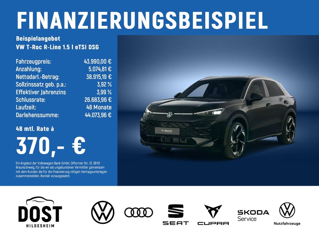 T-Roc R-Line 1.5 l eTSI DSG PANO+AHK+LEDER+NAVI