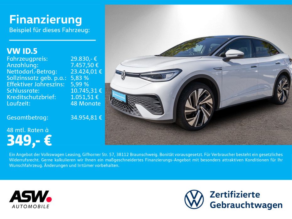 Volkswagen ID.5 Pro Matrix Navi RFK PANO ACC Wärmepumpe AHK foto 1