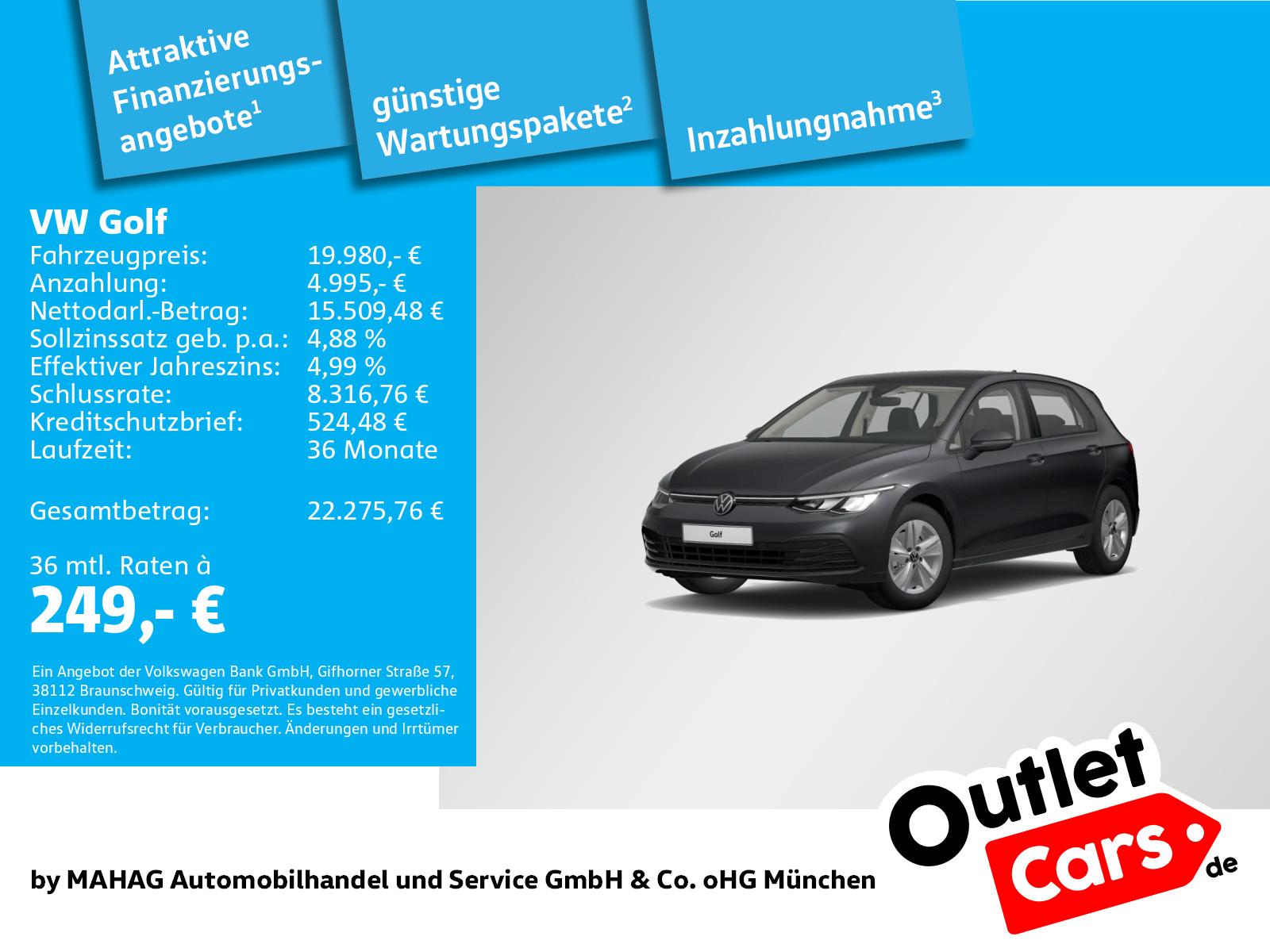 Volkswagen Golf VIII Life 2.0 TDI LED Navi ParkPilot App 6-