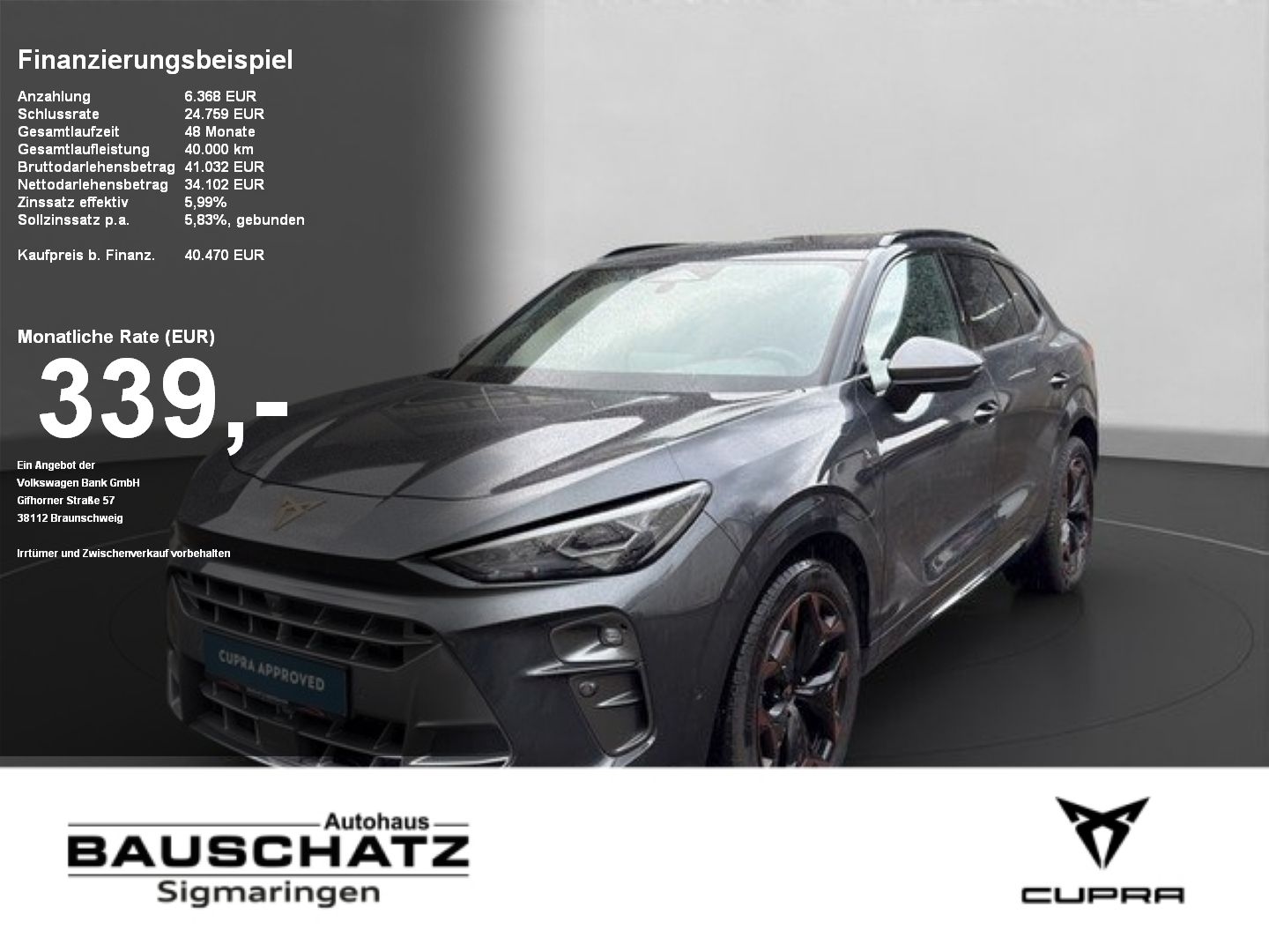 CUPRA Terramar 1.5 e-Hybrid 150 kW DSG !!! FZG vermiet