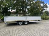 Möslein  Tandem Pritsche- Tieflader mit Rungentaschen - Pkw-Anhänger Tandem