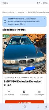 BMW 520 I , E39, EXCLUSIV - gebrauchte BMW 520 aus dem Jahr 2002