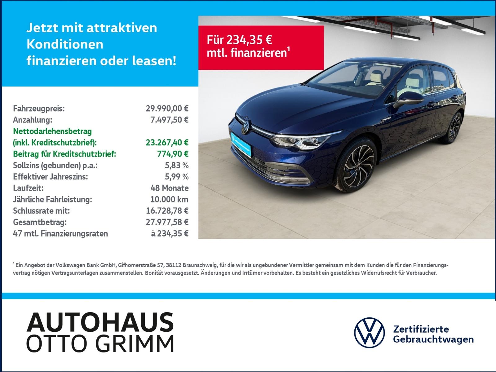 Volkswagen Golf VIII 1.5 eTSI Style DSG LED AHK Navi Pano