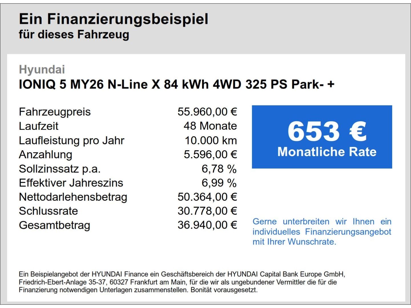 Fahrzeugabbildung Hyundai IONIQ 5 MY26 N-Line X 84 kWh 4WD 325 PS Park- +