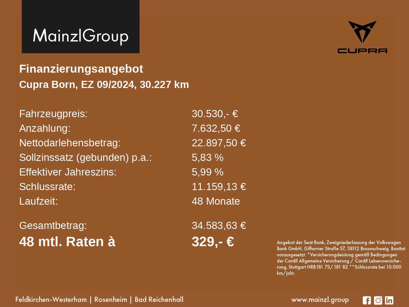 Cupra Born 63kW Navi Kamera SHZ ACC LenkHeiz imagem 3