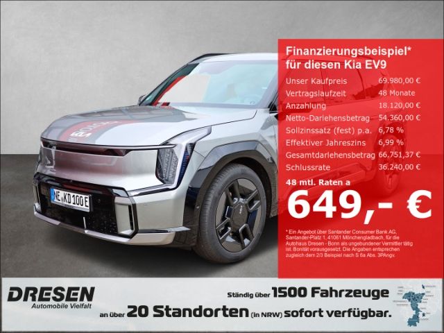 Kia EV9 GT-LINE 7-SITZER,360 KAMERA,LEDER,NAVI,CARPL