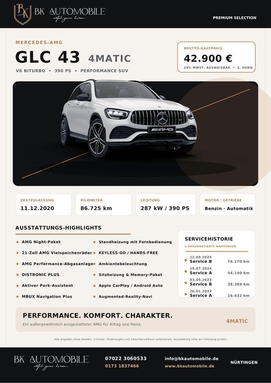 MercedesBenz GLC 43AMG4MATICBURMPANODISAIRMA360KEYGO 2020