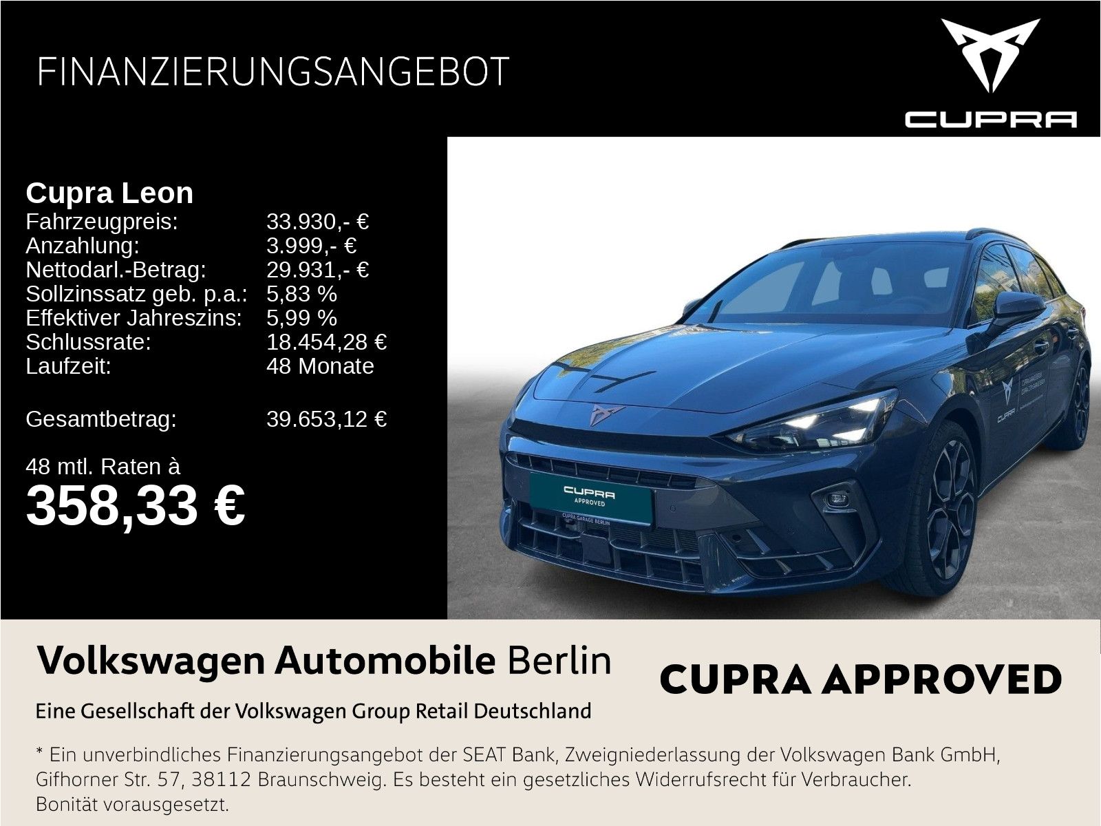 Cupra Leon Sportstourer 1.5 eTSI DSG Navi LED SHZ ACC foto 1