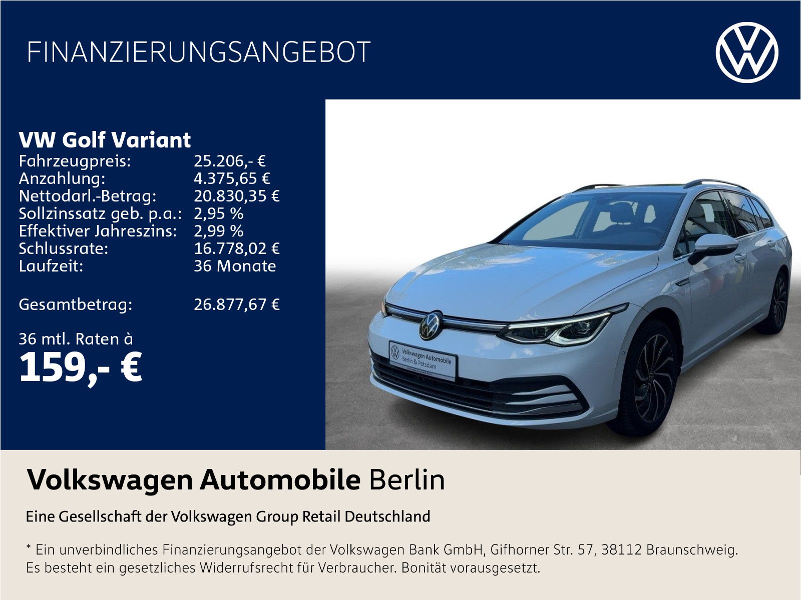Volkswagen Golf Variant VIII 1.5 eTSI DSG Style Navi LED SH