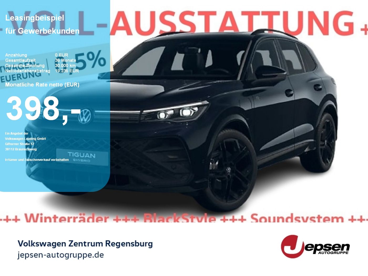 Volkswagen Tiguan R-Line Hybrid 399.- Vollausstattung - 0,5