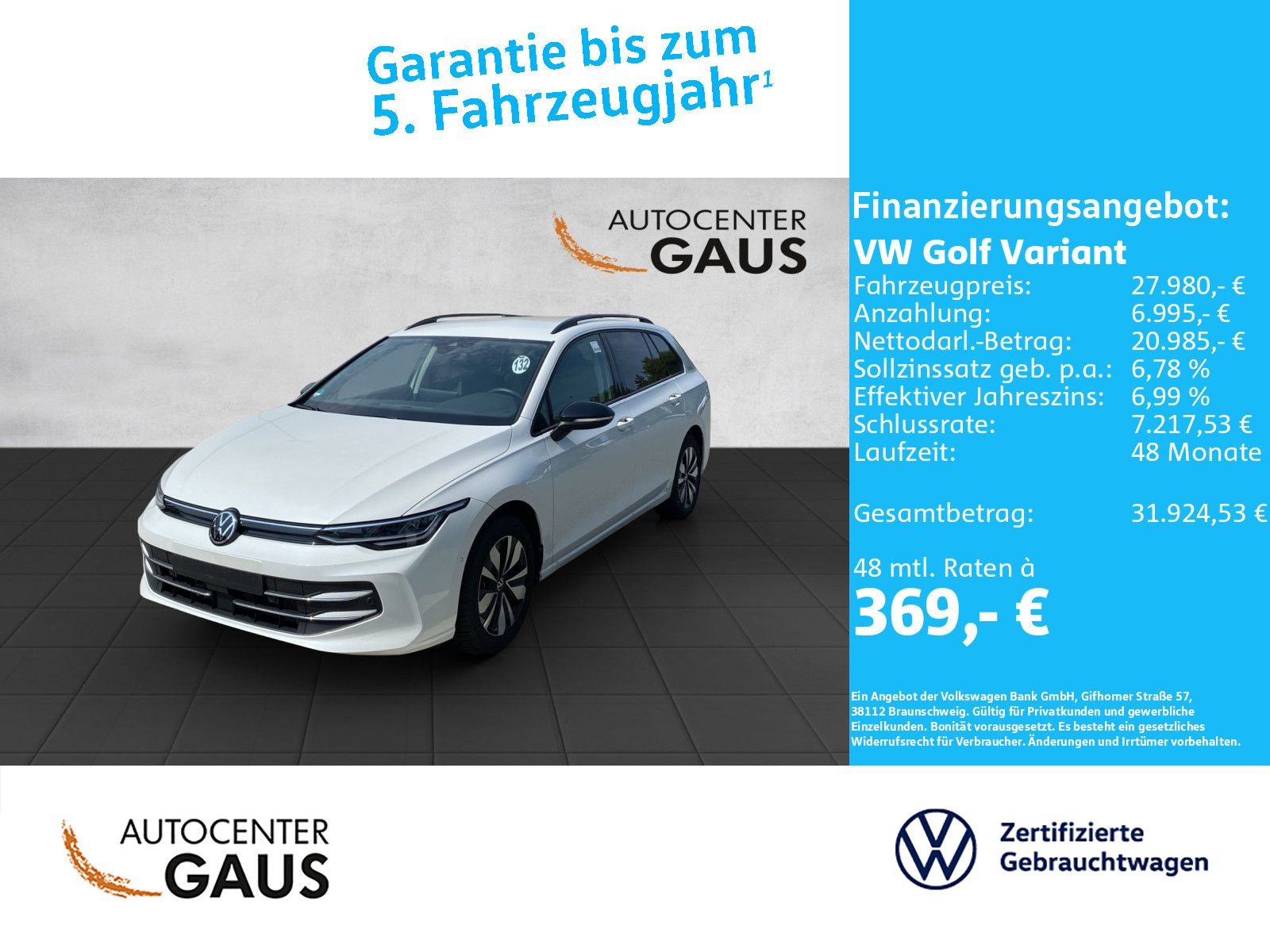 Golf VIII Variant Goal 1.5 eTSI DSG LED*CarPlay