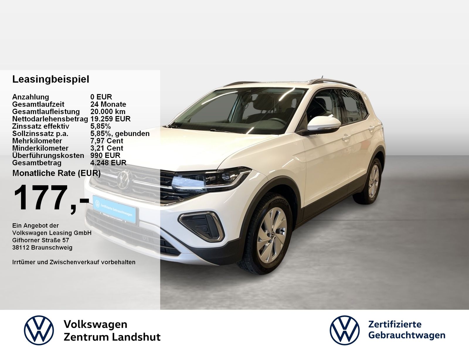 Volkswagen T-CROSS Life 1.0 TSI 2xKlima ACC Fernlichtass.