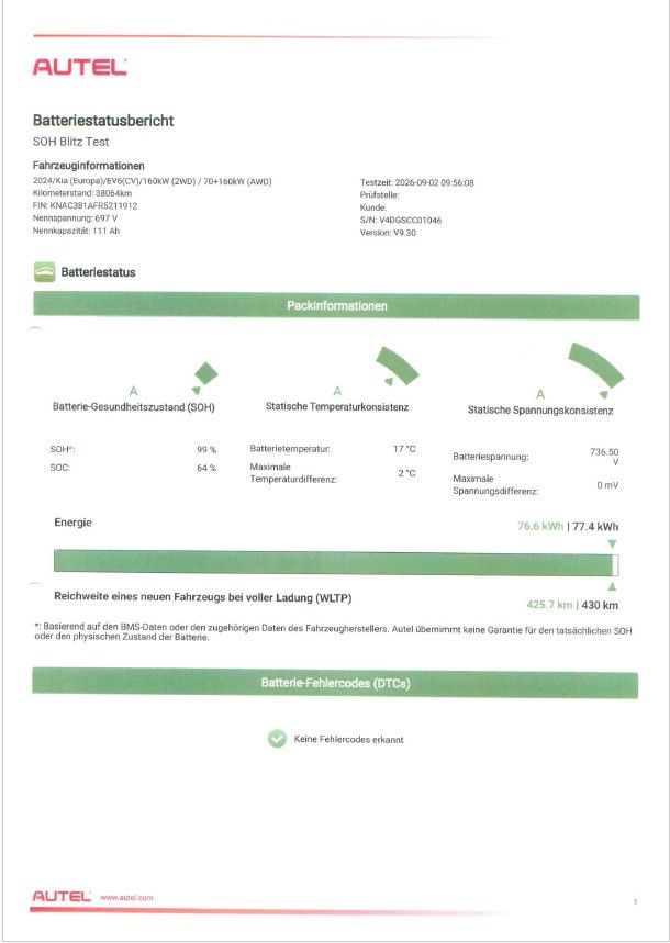 Fahrzeugabbildung Kia EV6 Business 77,4kWh, Leder,Wärmep.,LED,4xSH,ACC