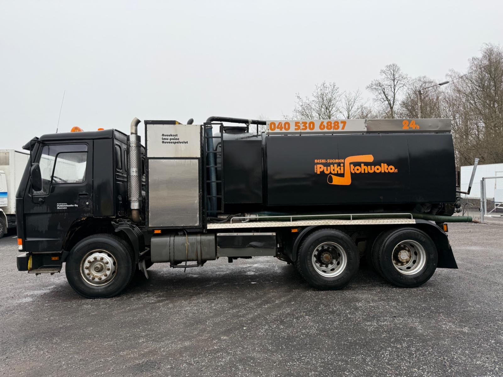 Volvo FL10 6x2 vacuum / presure tank truck, full steel