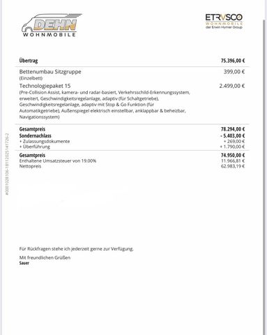 Etrusco T7.3 SCF 5.403,00 € Sondernachlass!