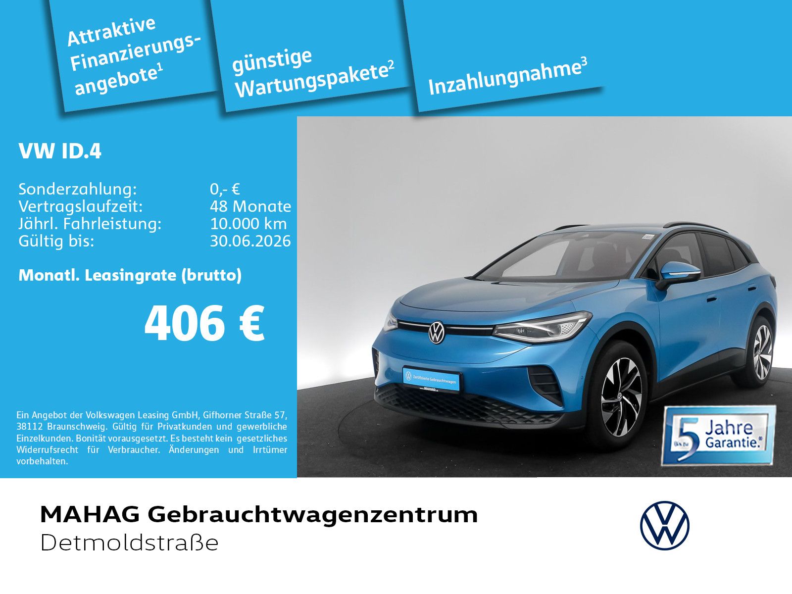 Volkswagen ID.4 Pro 210 kW WärmePu CCS AHK IQ.Light Navi Pa