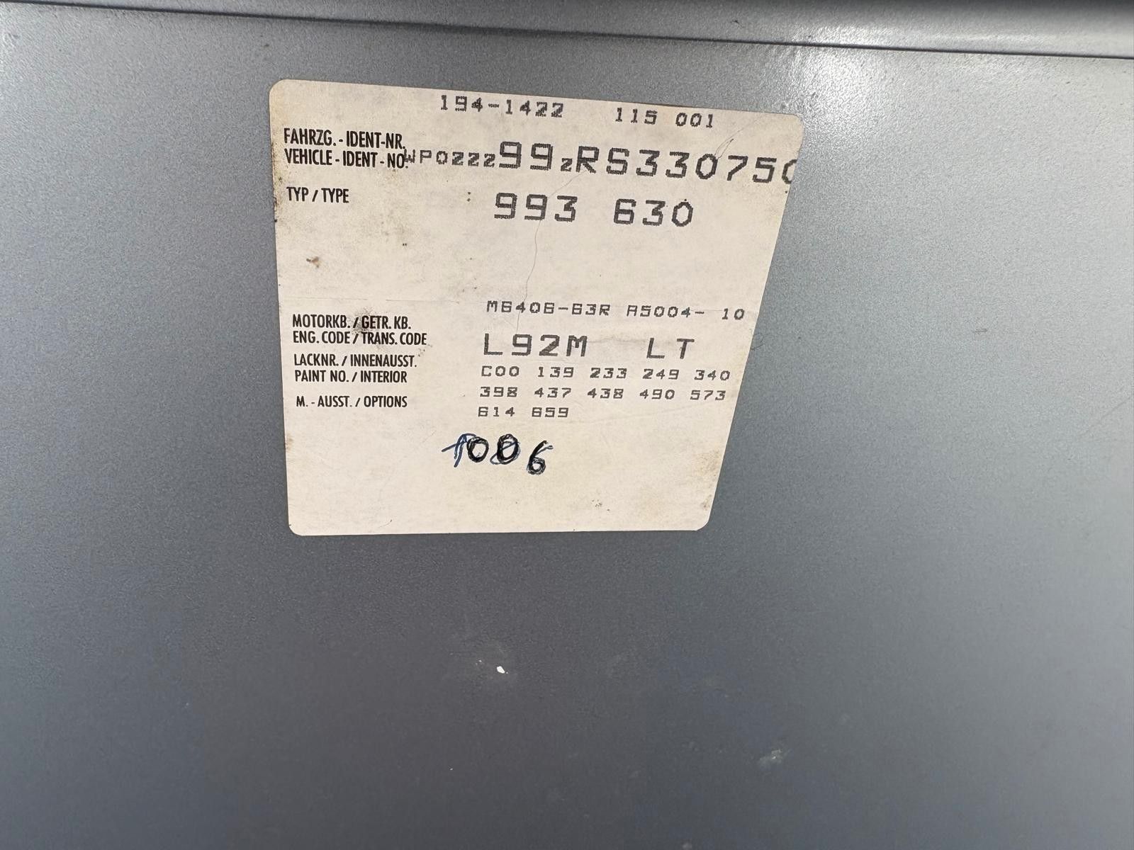 Fahrzeugabbildung Porsche 993 Carrera Cabriolet Automatik/erst 90000km