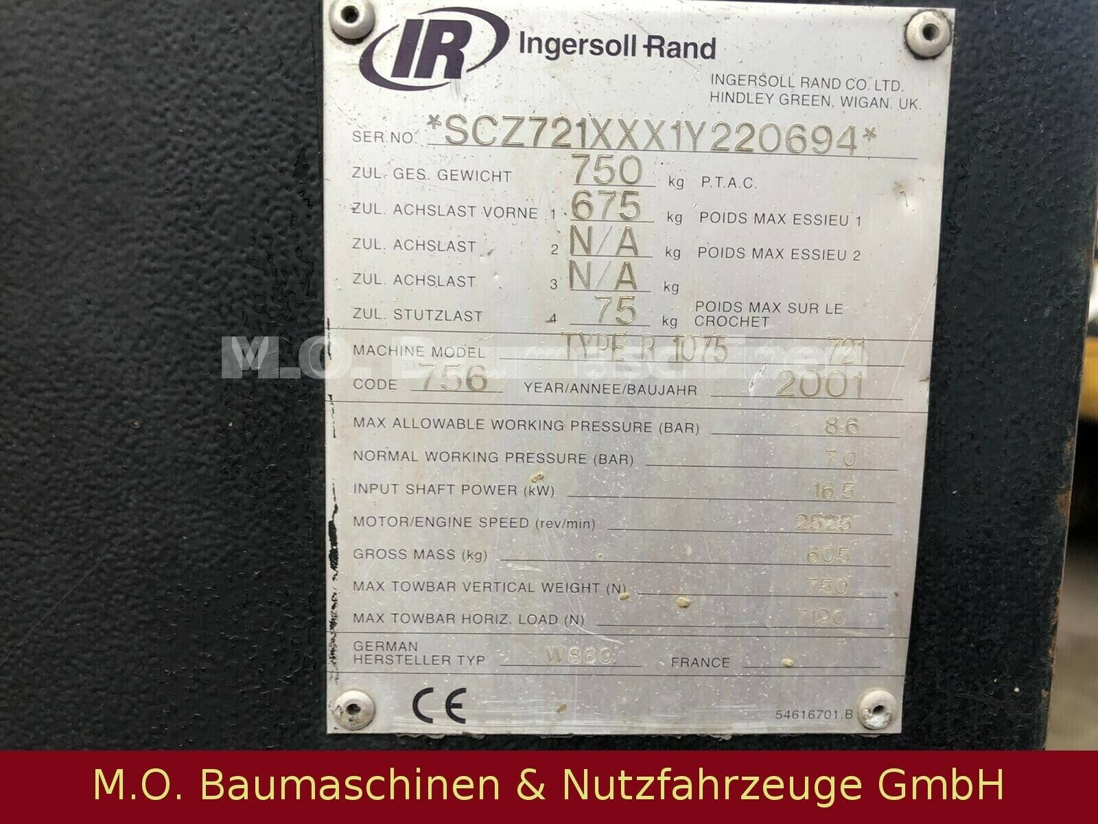 Fahrzeugabbildung Andere Ingersoll-Rand / Kompressor / 7 bar / 750 Kg