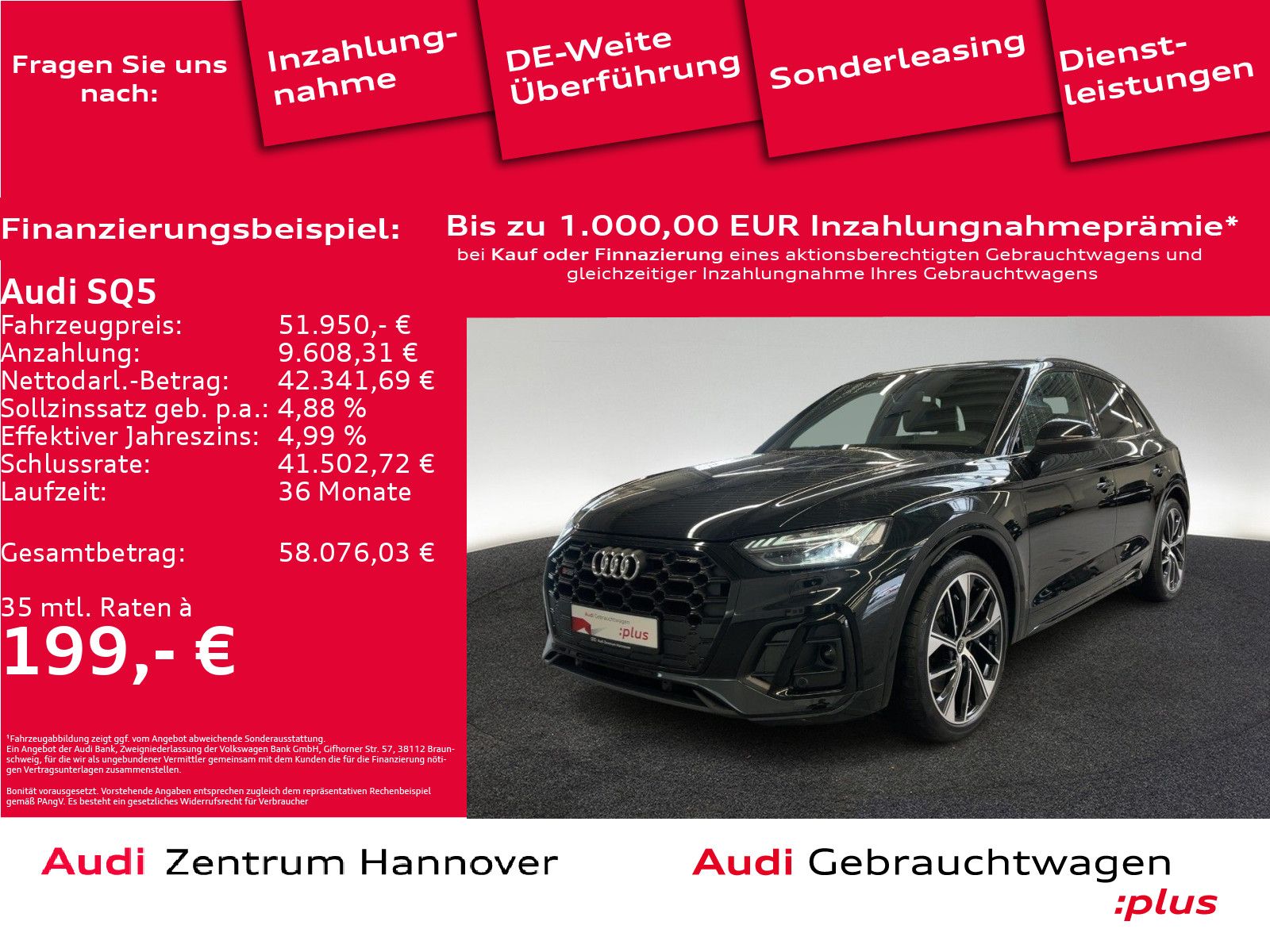 Audi SQ5 3.0 TDI qu. Matrix AHK B&O Luft Memory