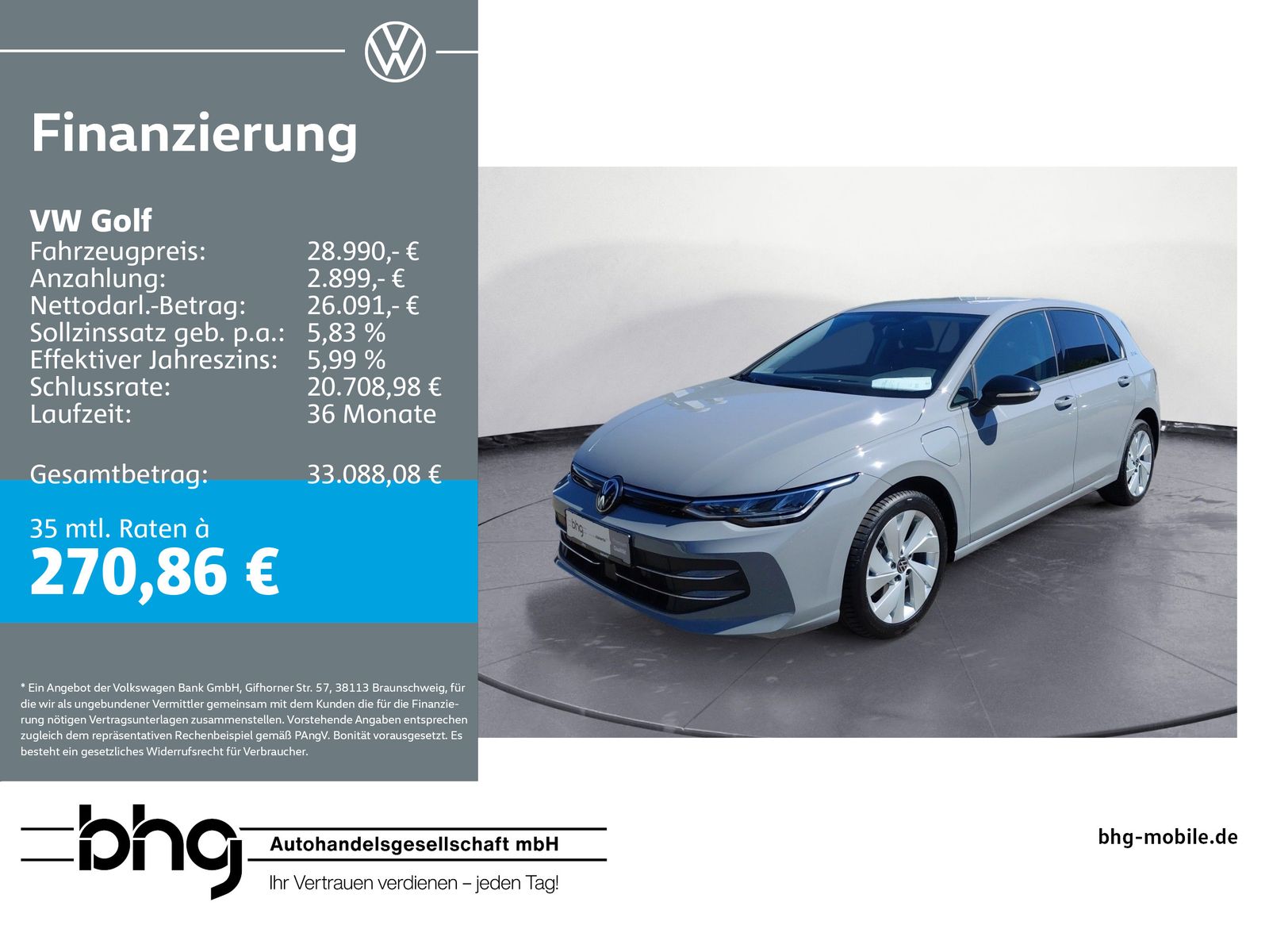 Volkswagen Golf 1,5 l eHybrid OPF (150