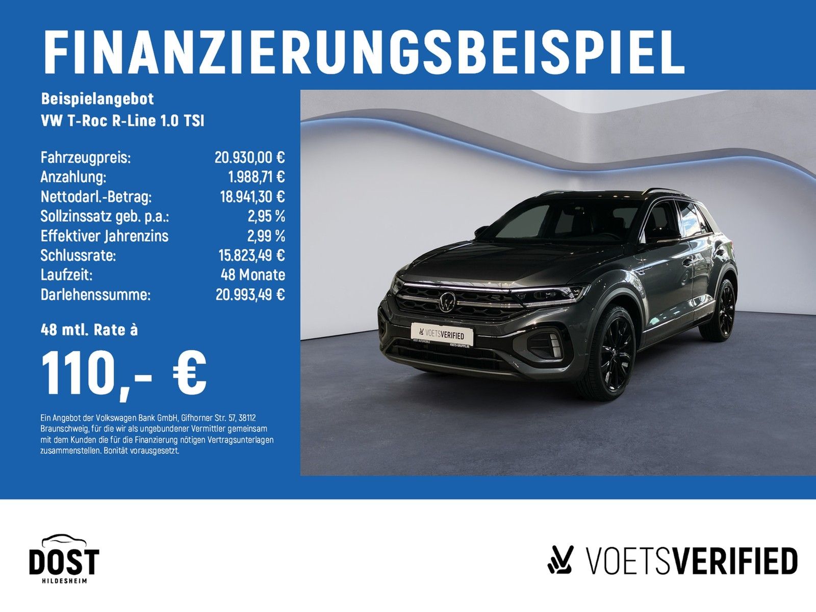 Volkswagen T-Roc R-Line 1.0 TSI MATRIX-LED+PDC+KLIMA       