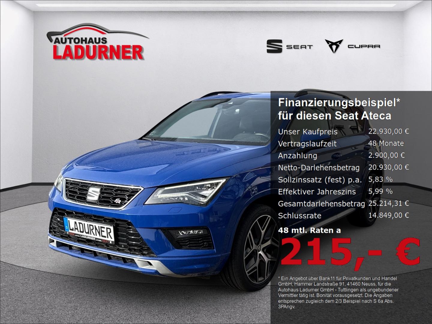 Seat Ateca FR 1.5TSI DSG *PANO+AHK+PDC+FullLink+BEATS