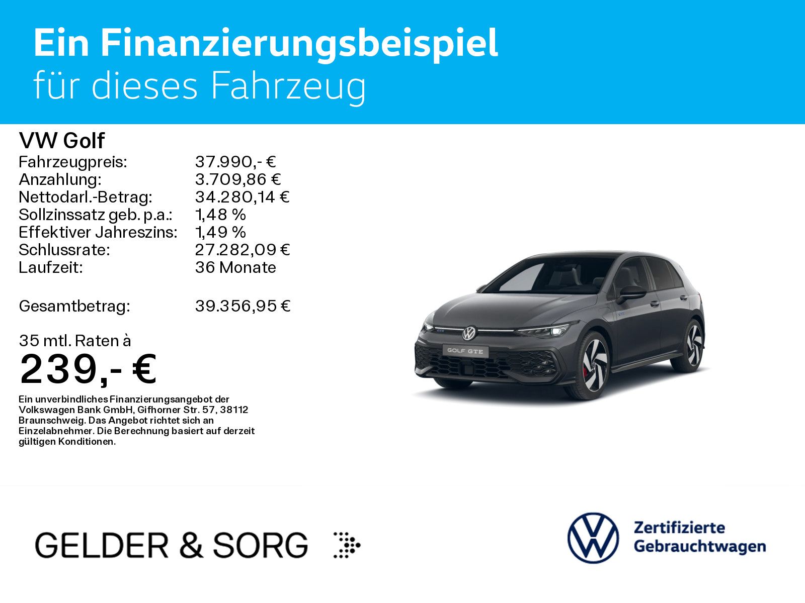 Volkswagen Golf GTE 1.5 eTSI RFK*ACC*AHK*HuD*Pano*Matrix imagem 2