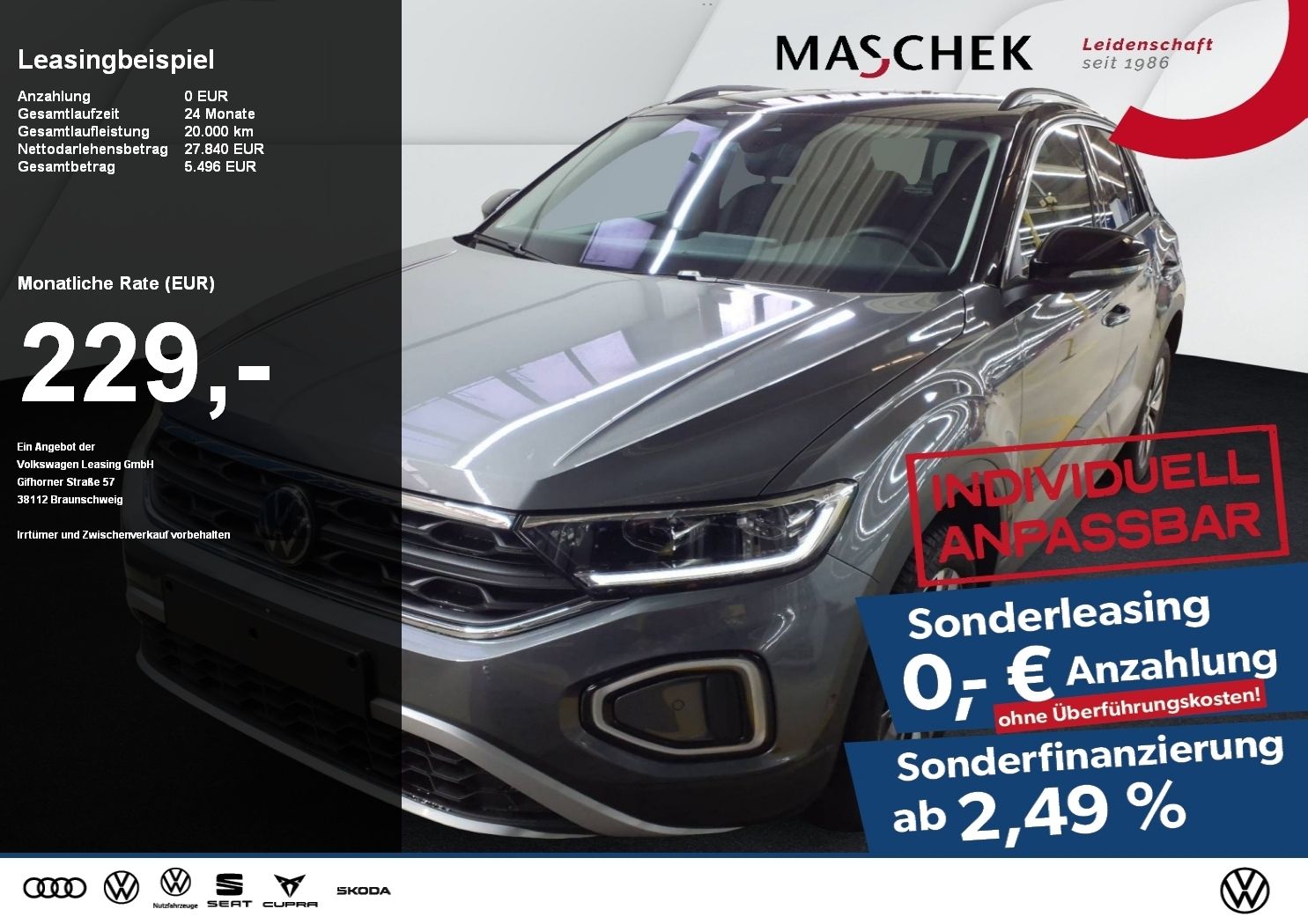 Volkswagen T-ROC Goal 2.0 TDI DSG Navi AHK Kamera GRA Sitzh