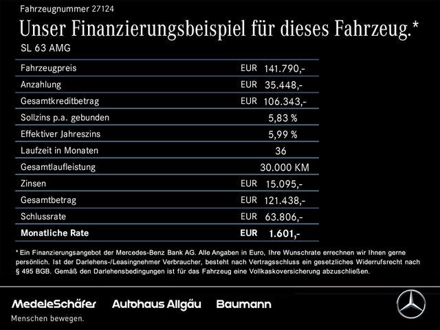 Mercedes-Benz SL 63 AMG 4M PremiumPlus Aero PerformSitz Carbon