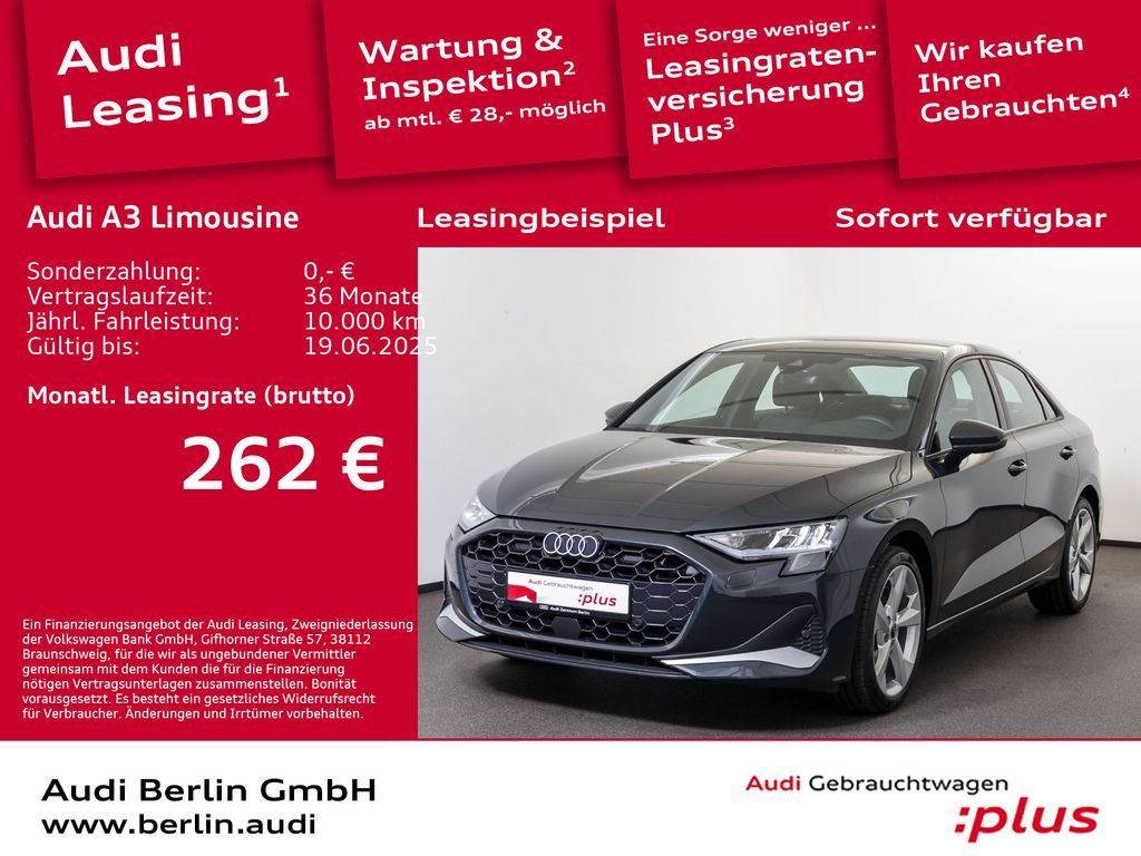 Audi A3 Limousine advanced 35 TDI S tr. SITZHZG LED