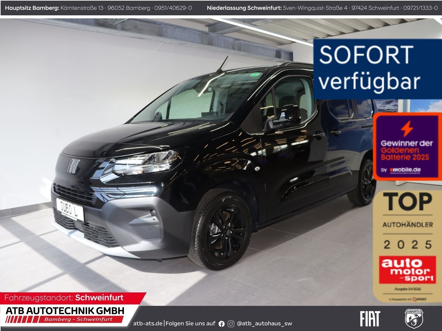 Fahrzeugabbildung Fiat Qubo -L 5-Sitzer ICON 50kWh 136PS Apple CarPlay