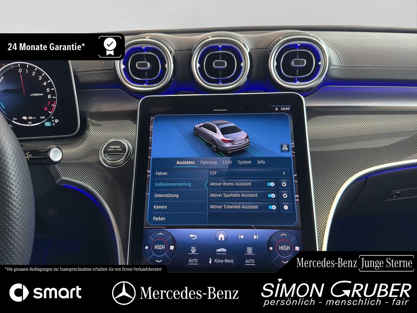 Fahrzeugabbildung Mercedes-Benz C 300 e AMG Pano HUD Burm 360 Sitzklima Massage