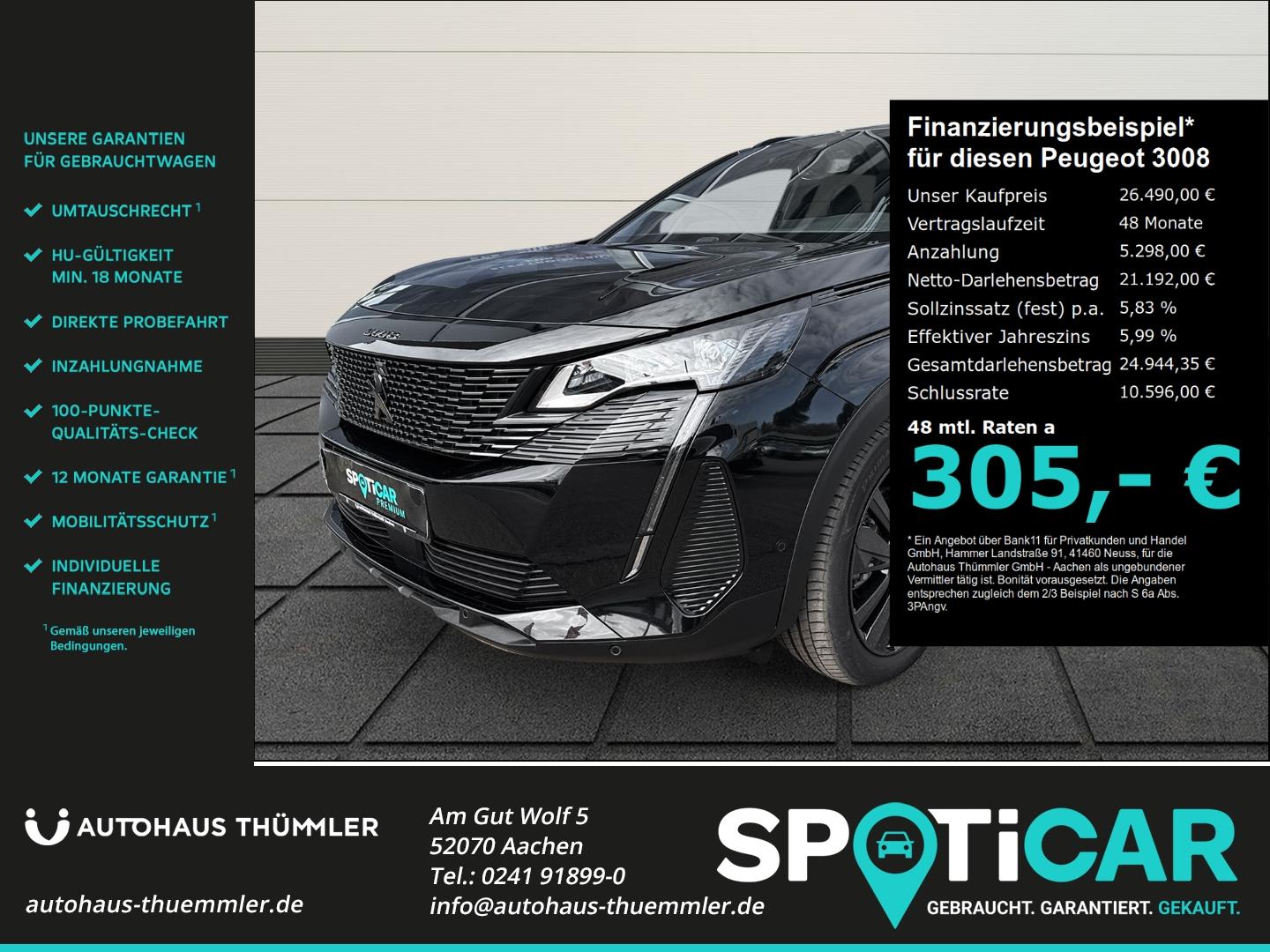 Peugeot 3008 GT El. Panodach Navi Digitales Cockpit 360 