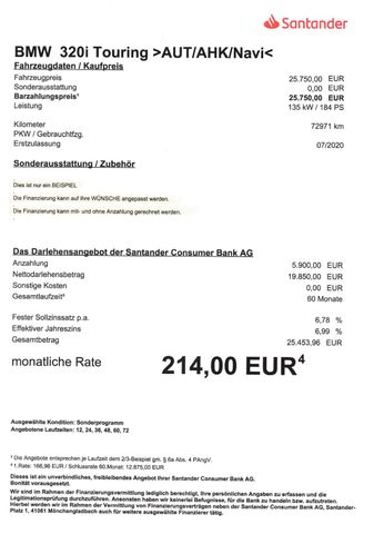 Fahrzeugabbildung BMW 320 i Touring >AUT/AHK/NAV/LED-Licht/PDC<